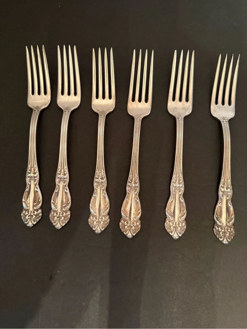 Reed & Barton Silver-Plated Ornate Dessert Forks - Set of 6